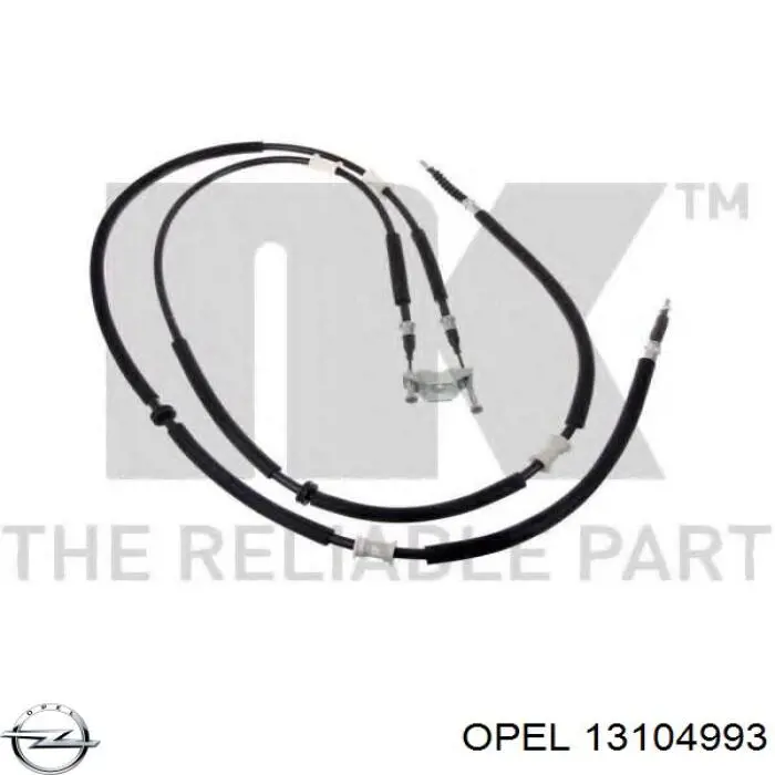 13104993 Opel cable de freno de mano trasero derecho/izquierdo