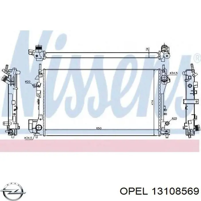 13108569 Opel radiador refrigeración del motor