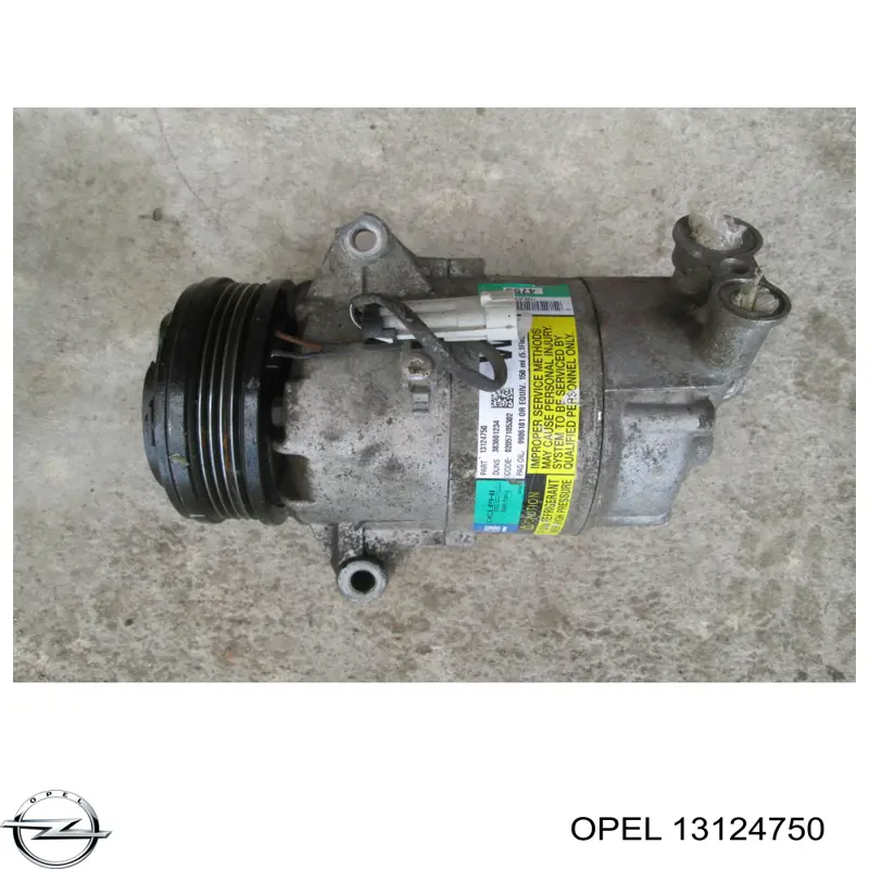 Compresor de aire acondicionado 13124750 Opel