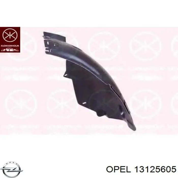 13125605 Opel guardabarros interior, aleta delantera, derecho trasero