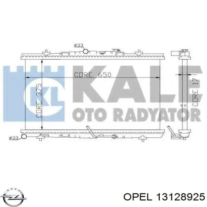 Radiador 13128925 Opel