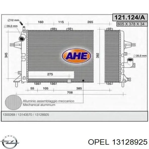 Água radiador Opel 13128925 precio, desde 74,23 EUR