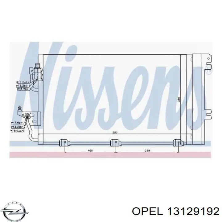 13129192 Opel Radiador de aire acondicionado