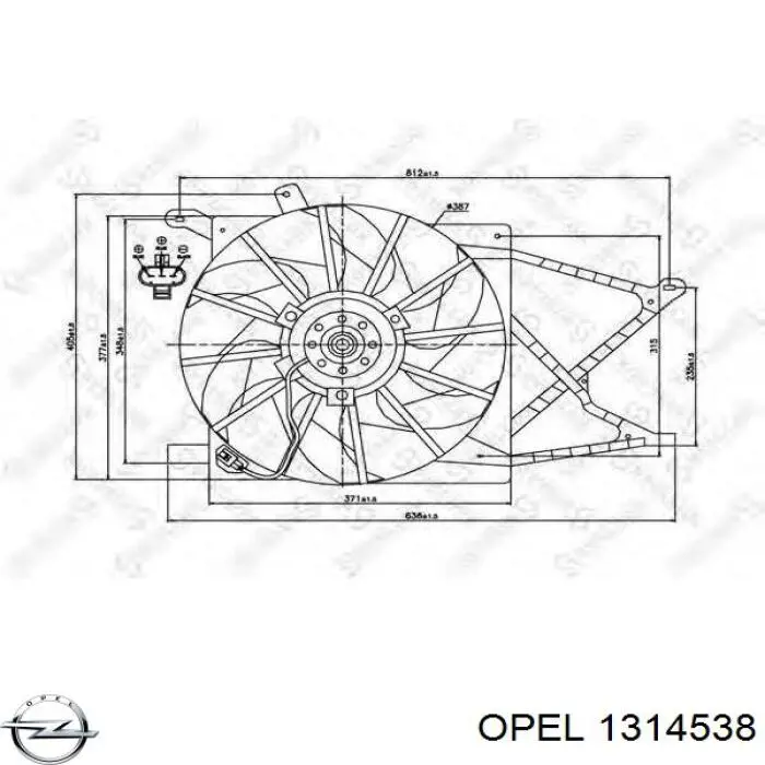 1314538 Opel bastidor radiador