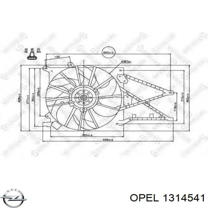 Ventilador, refrigeración motor Opel 1314541 precio, desde 40,66 EUR