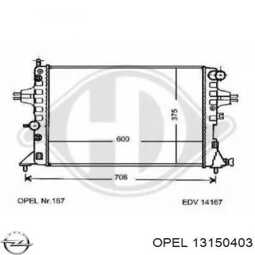 13150403 Opel radiador refrigeración del motor