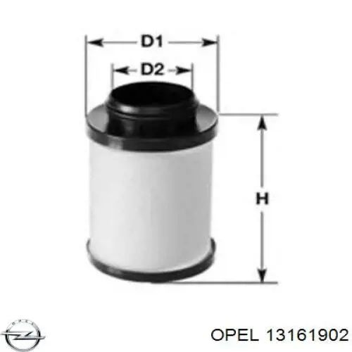 Caja del filtro de combustible 13161902 Opel