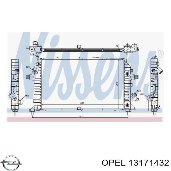 13171432 Opel radiador refrigeración del motor