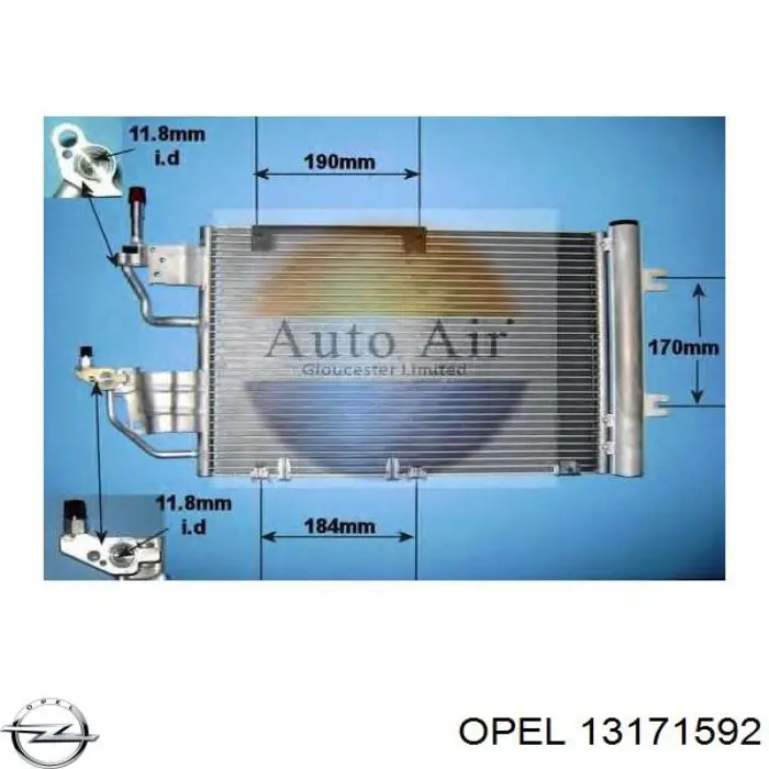 Aire acondicionado capacitor Opel 13171592 precio, desde 60,98 EUR