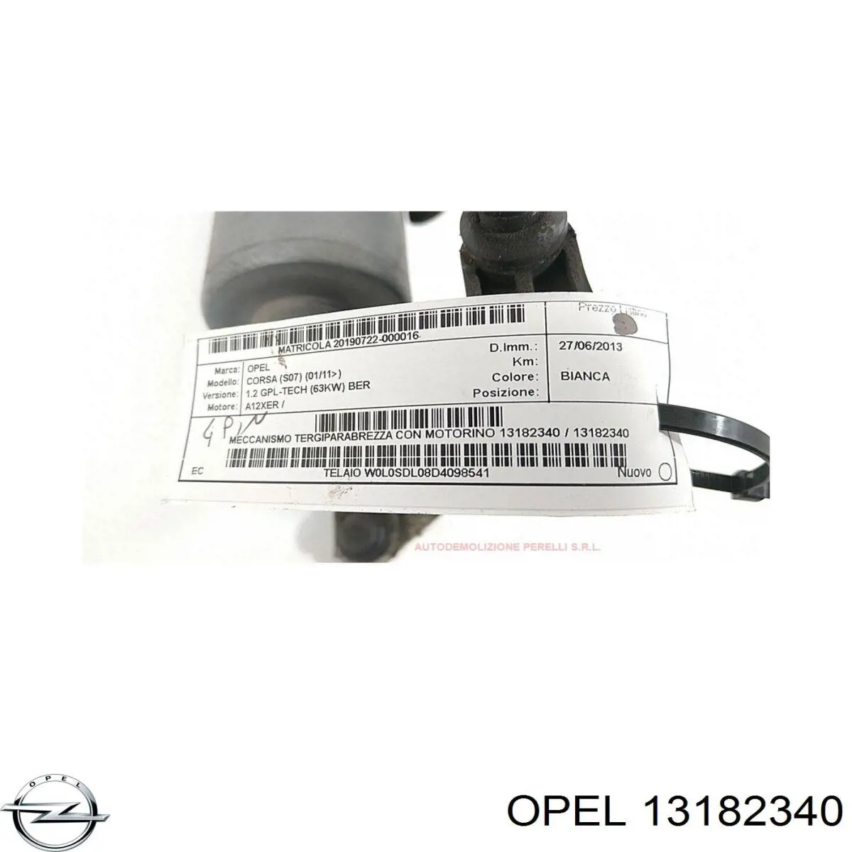 Varillaje lavaparabrisas Opel Corsa X12