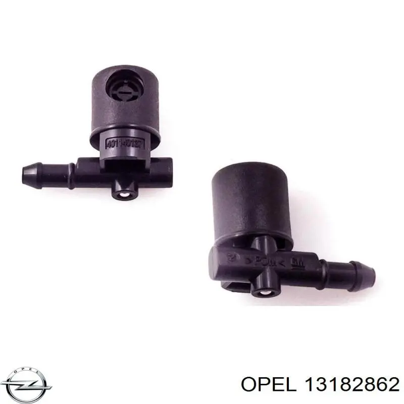 13182862 Opel tobera de agua regadora, lavado de parabrisas, derecha