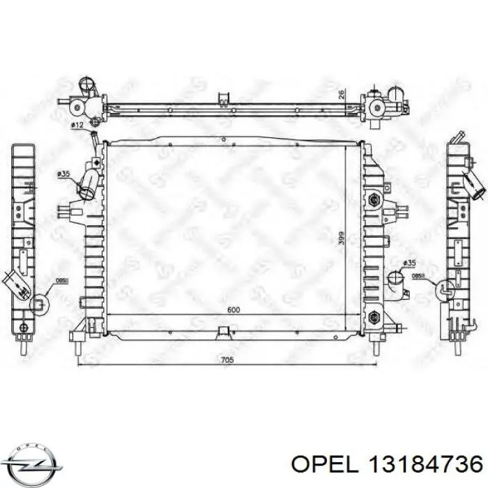 13184736 Opel radiador refrigeración del motor