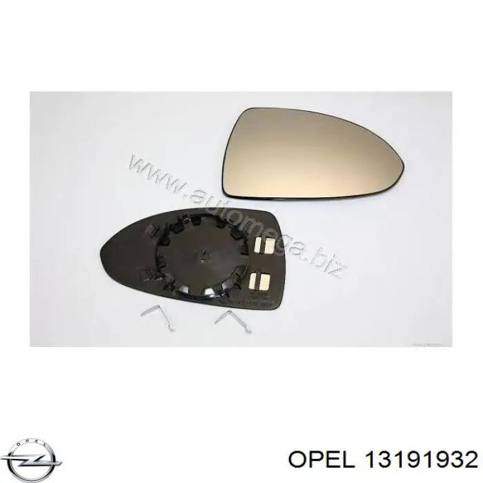 13191932 Opel cristal de espejo retrovisor exterior derecho