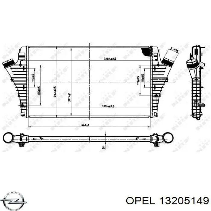 Radiador de aire de admisión Opel 13205149 precio, desde 62,44 EUR