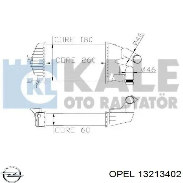 Radiador de aire de admisión OPEL 13213402