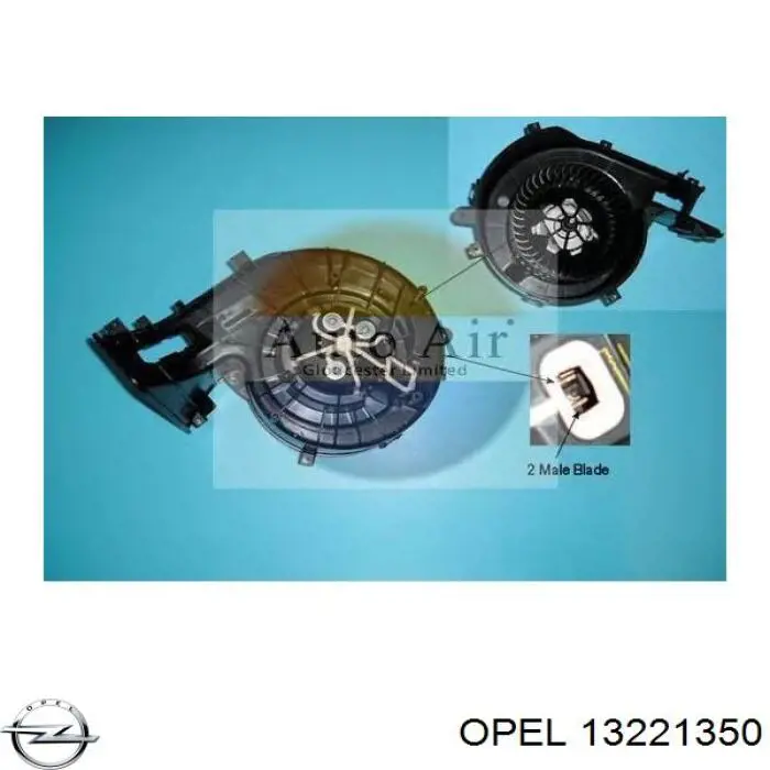 13221350 Opel ventilador (rodete +motor aire acondicionado con electromotor completo)