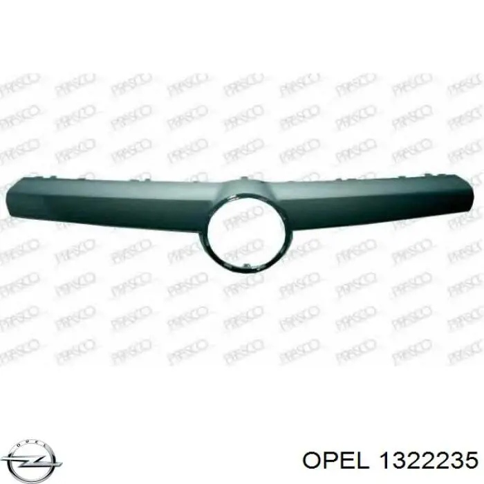 1322235 Opel moldura de rejilla parachoques superior