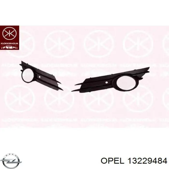13229484 Opel rejilla del parachoques delantera izquierda