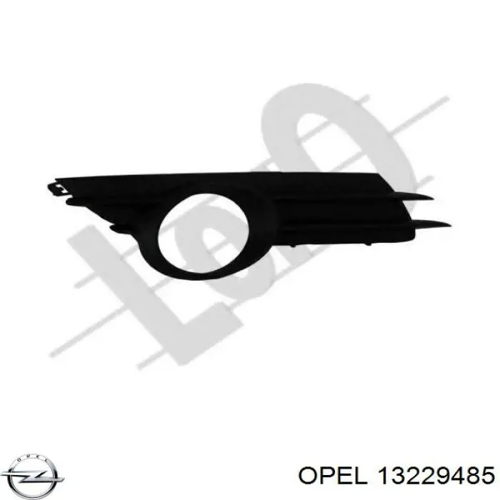 13229485 Opel rejilla de antinieblas delantera derecha