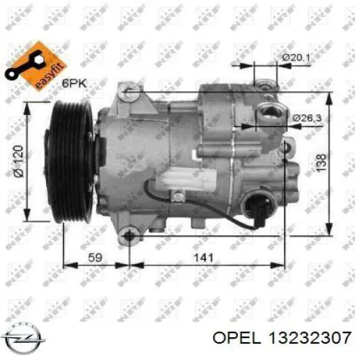 13232307 Opel compresor de aire acondicionado