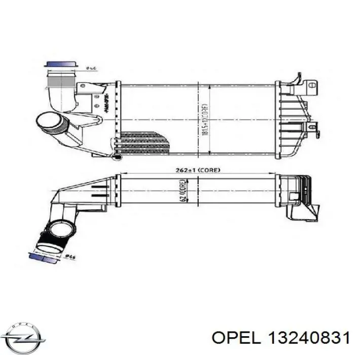 13240831 Opel radiador de aire de admisión