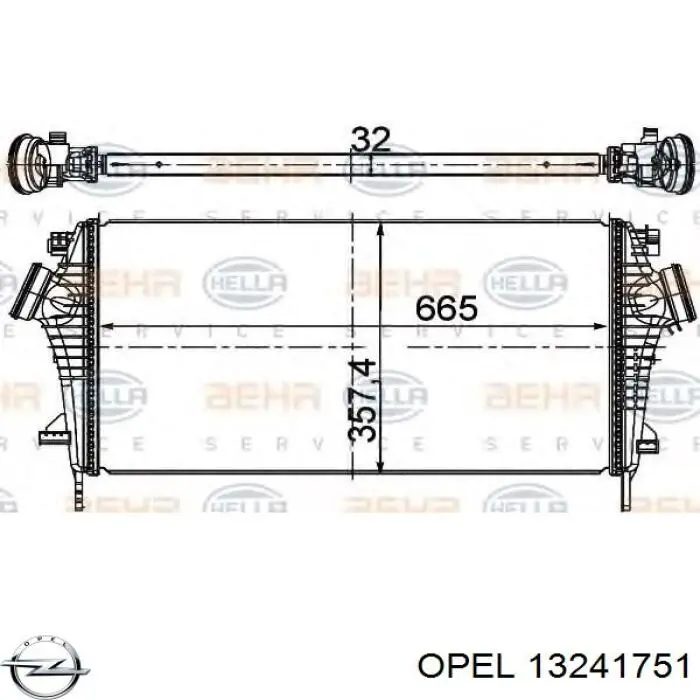 Radiador de aire de admisión OPEL 13241751