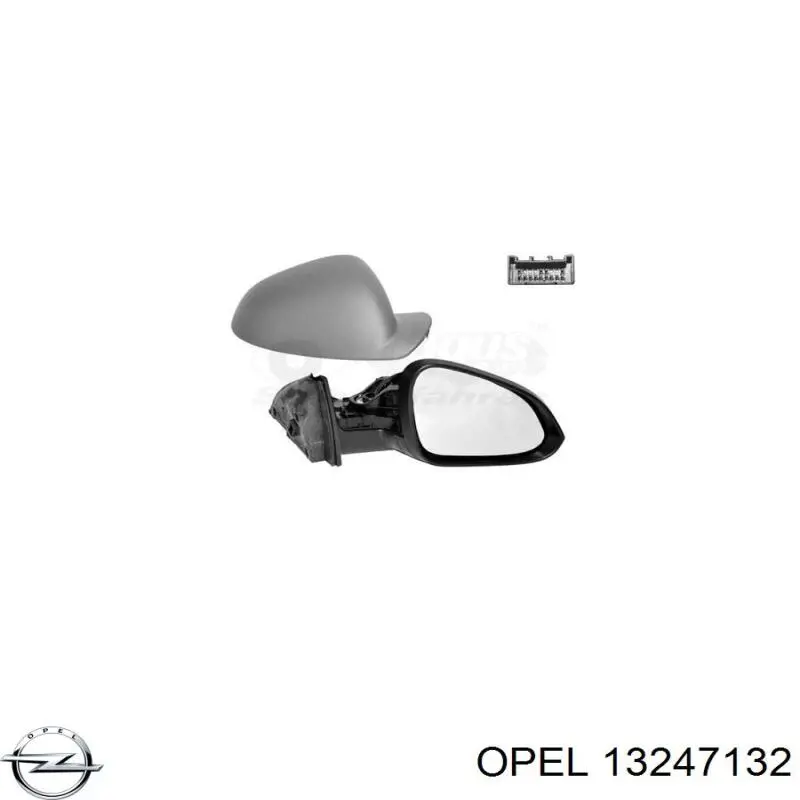 13247132 Opel cristal de espejo retrovisor exterior derecho