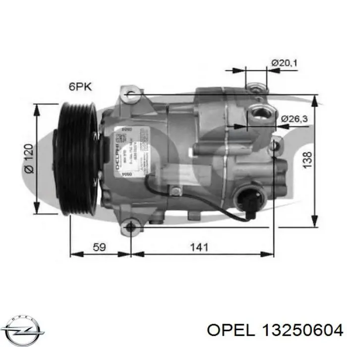 13250604 Opel compresor de aire acondicionado