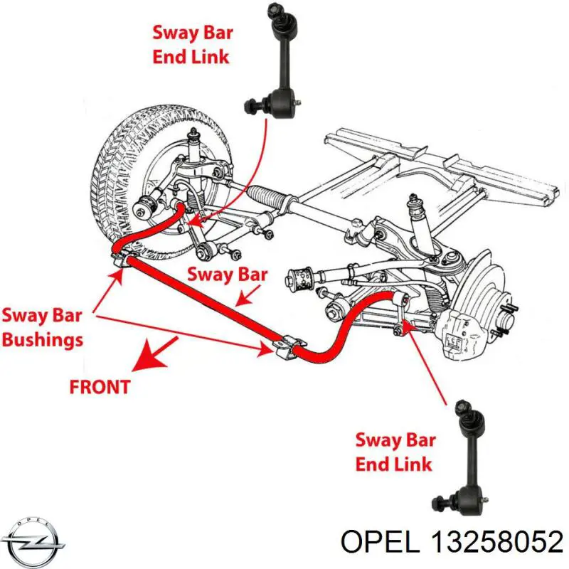 Bieleta estabilizadora delantera Opel 13258052 precio, desde 17,24 EUR
