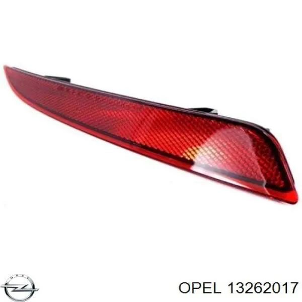 13262017 Opel reflector, parachoques trasero, izquierdo