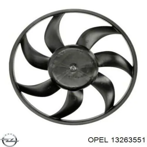 13263551 Opel ventilador (rodete +motor refrigeración del motor con electromotor completo)