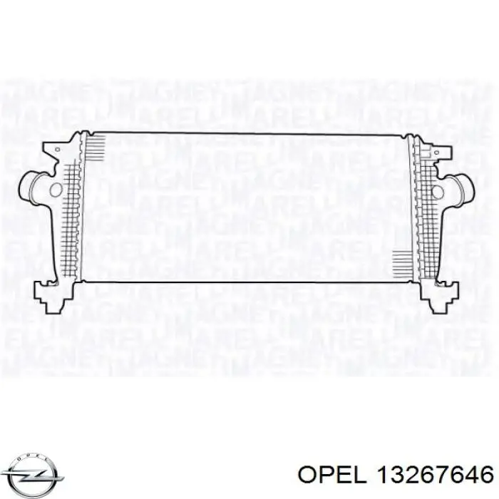 13267646 Opel radiador de aire de admisión