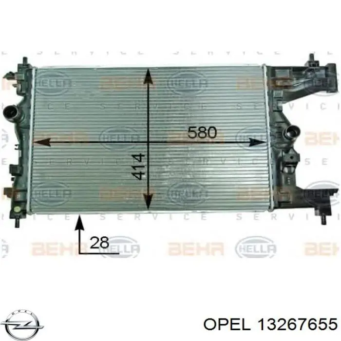 13267655 Opel radiador refrigeración del motor