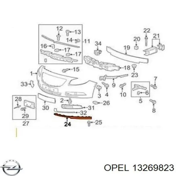 Alerón paragolpes delantero para Opel Insignia (G09)