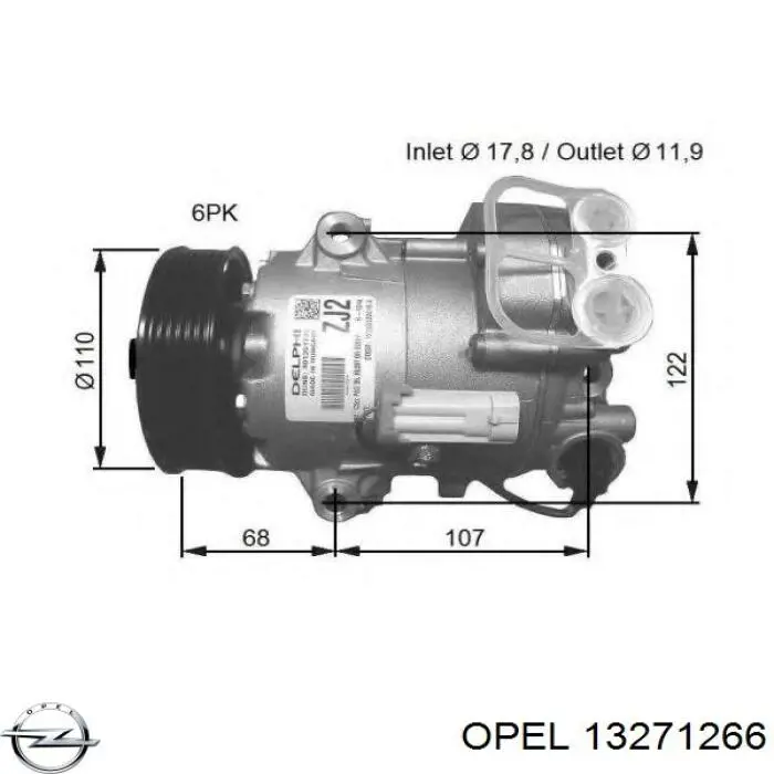 13271266 Opel compresor de aire acondicionado