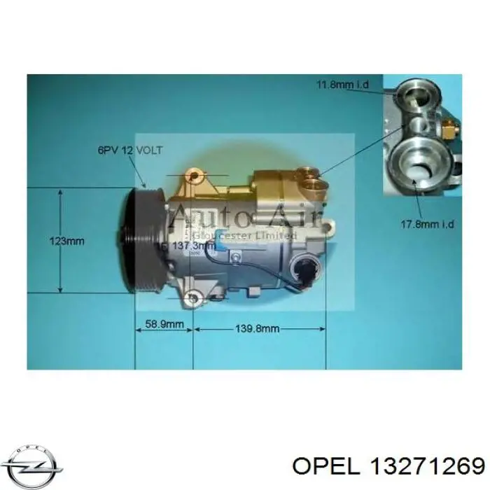 13271269 Opel compresor de aire acondicionado