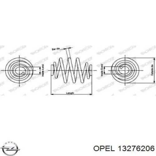 13276206 Opel muelle de suspensión eje trasero