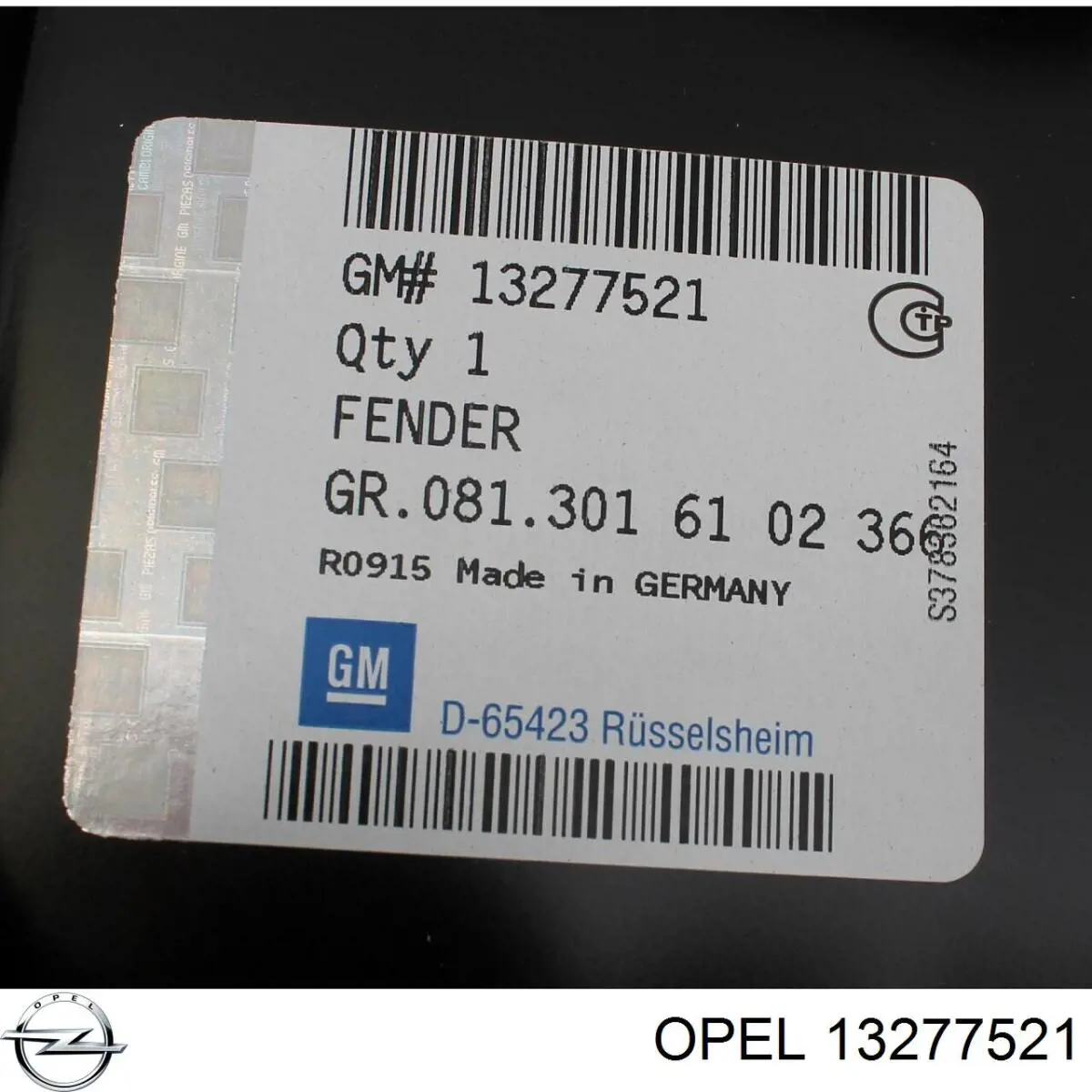 Guardabarros delanteros derecho Opel 13277521 precio, desde 62,25 EUR