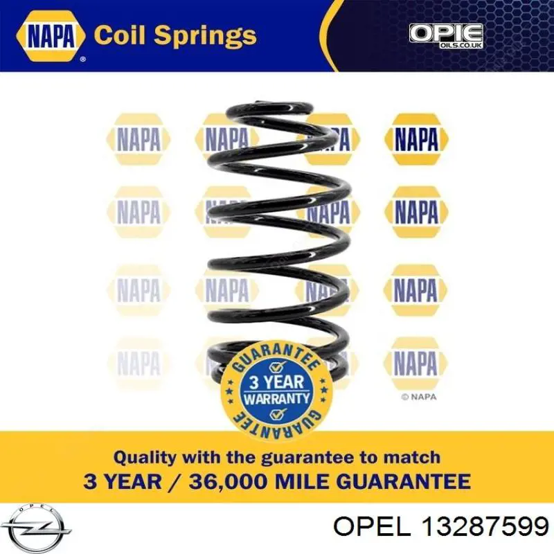 13287599 Opel muelle de suspensión eje trasero
