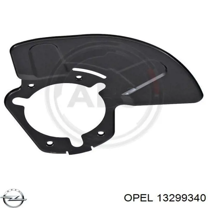 13299340 Opel chapa protectora contra salpicaduras, disco de freno delantero derecho