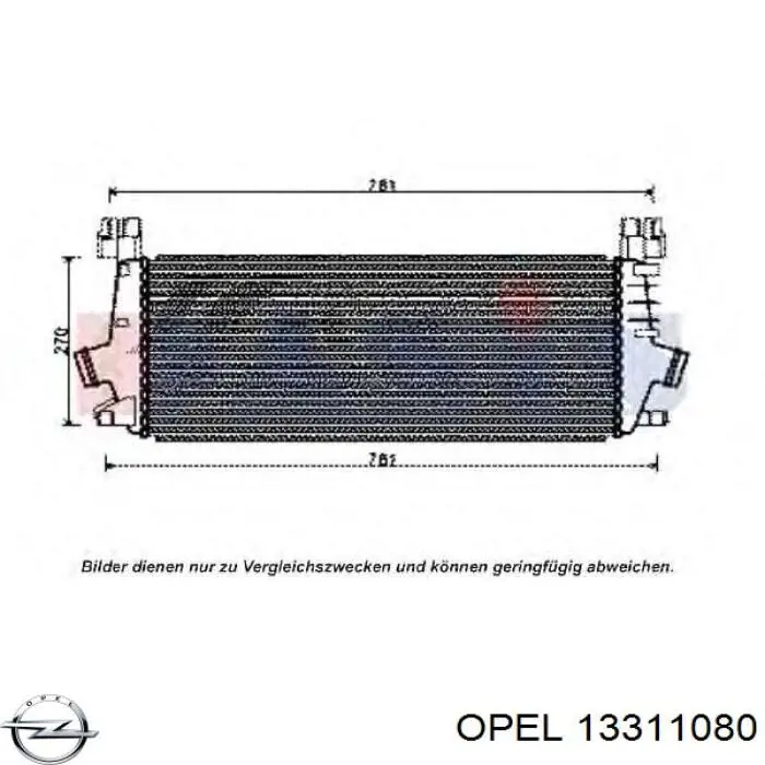 13311080 Opel radiador de aire de admisión