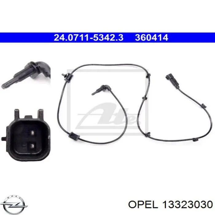 13323030 Opel sensor abs trasero izquierdo