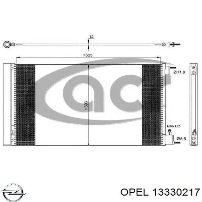 Aire acondicionado capacitor Opel 13330217 precio, desde 87,50 EUR