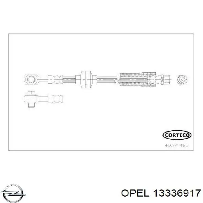 13336917 Opel latiguillos de freno delantero derecho