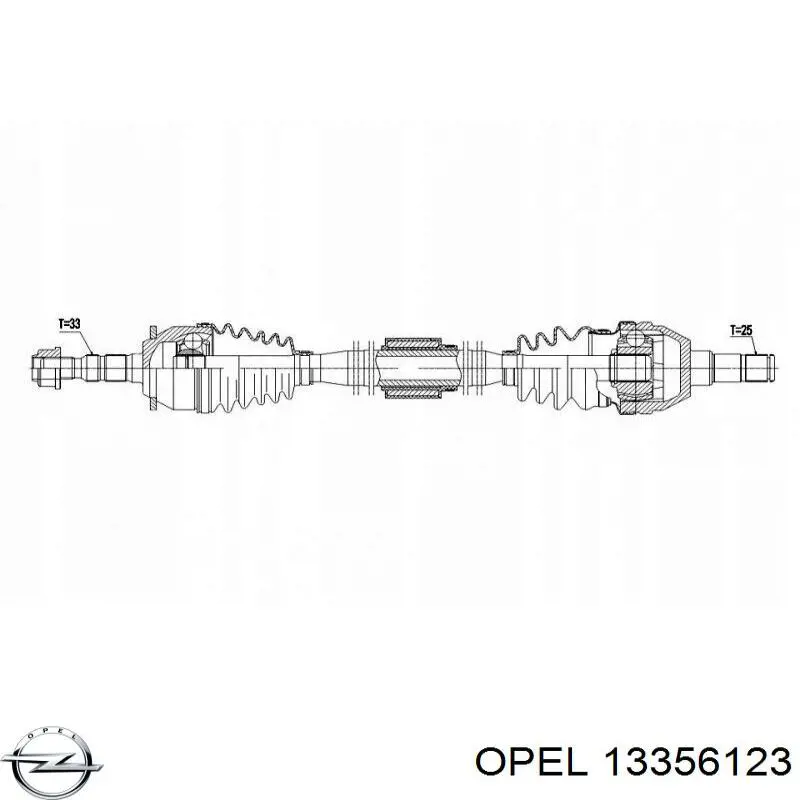 13356123 General Motors árbol de transmisión delantero derecho