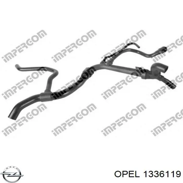 1336119 Opel manguera refrigerante para radiador inferiora