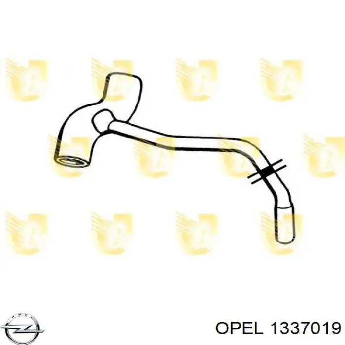 1337019 Opel conducto refrigerante, bomba de agua, de tubo de agua a refrigerador aceite