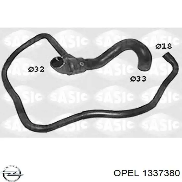 1337380 Opel manguera refrigerante para radiador inferiora