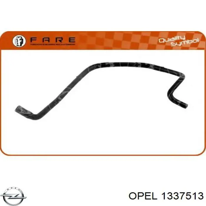 1337513 Opel tubería de radiador, tuberia flexible calefacción, superior