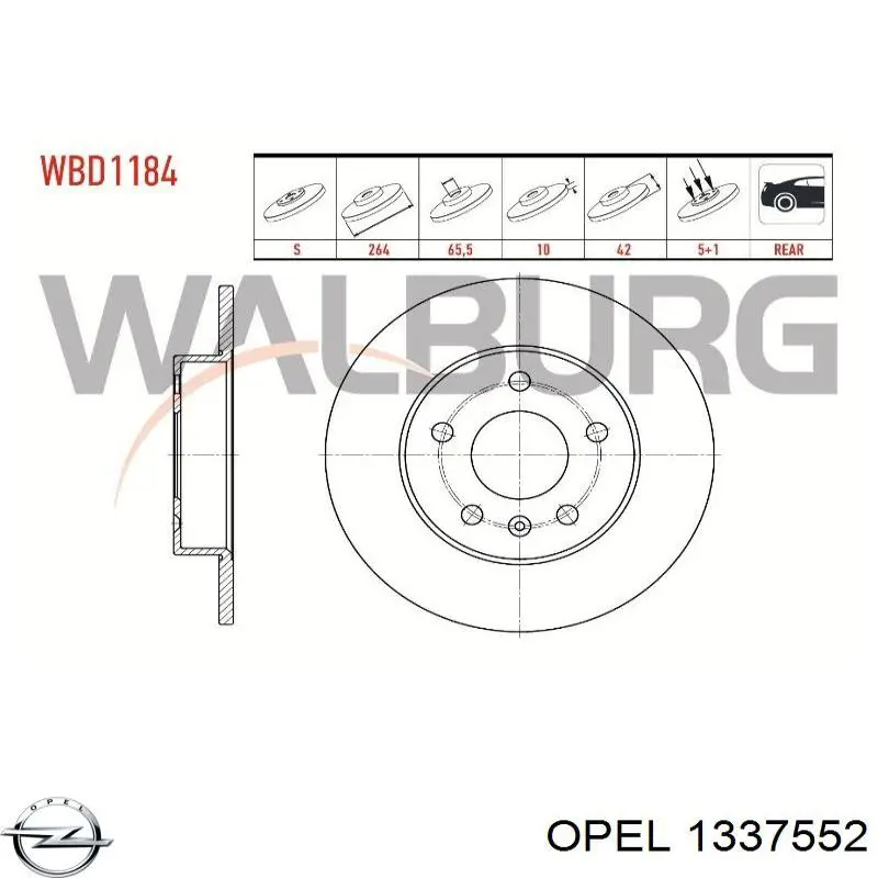 1337552 Opel manguera refrigerante para radiador inferiora